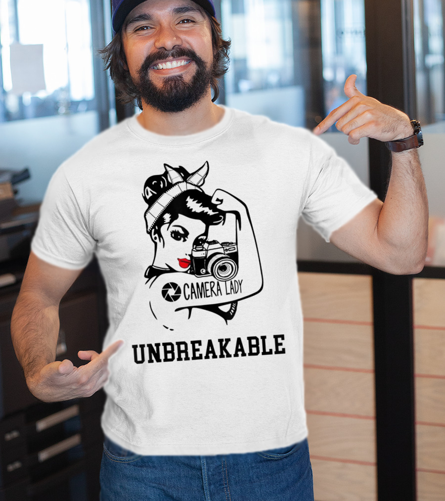 Camera Lady Unbreakable Iconic Femme Strength T-Shirt