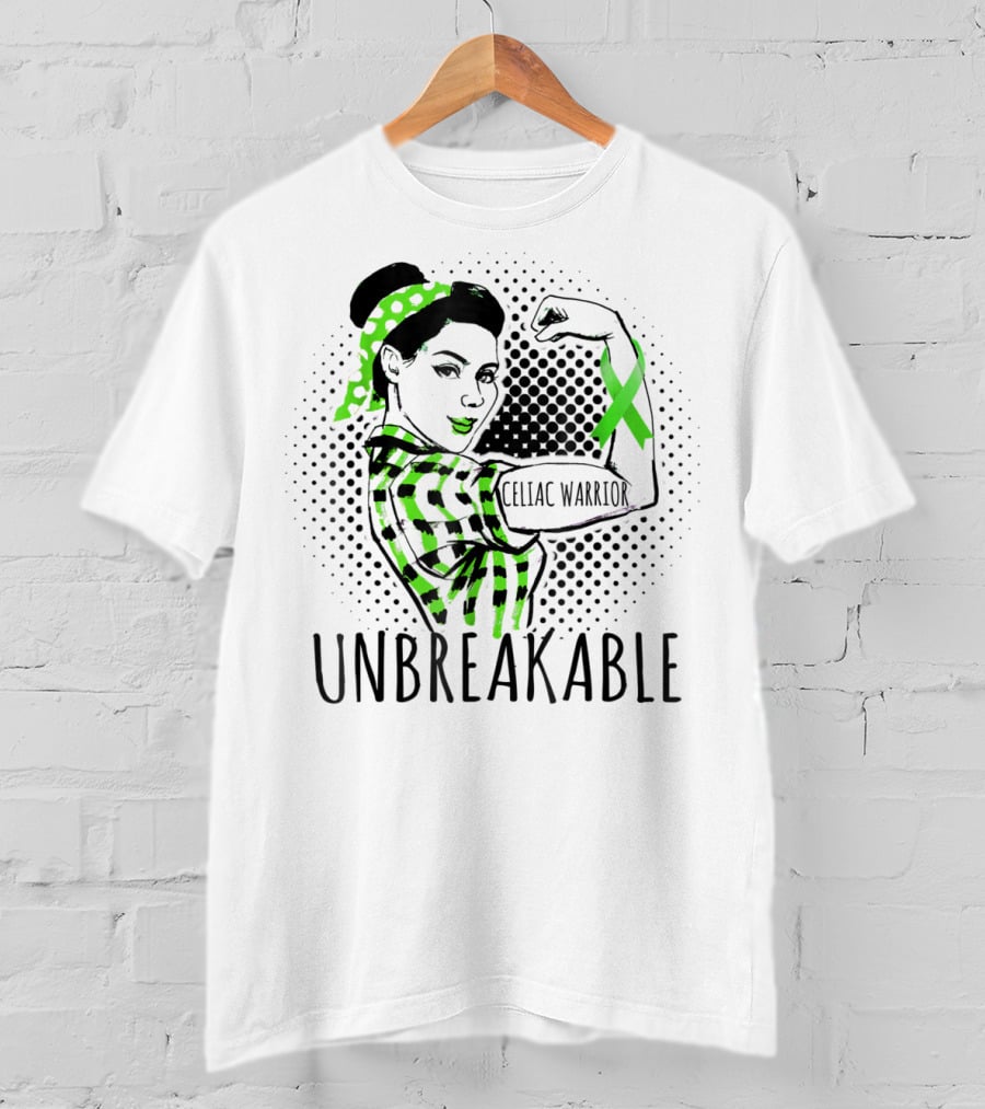 Celiac Warrior Unbreakable Green Ribbon Strength T-Shirt