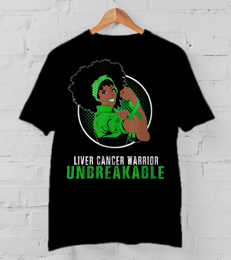 Liver Cancer Warrior Unbreakable Black Girl Strength T-Shirt