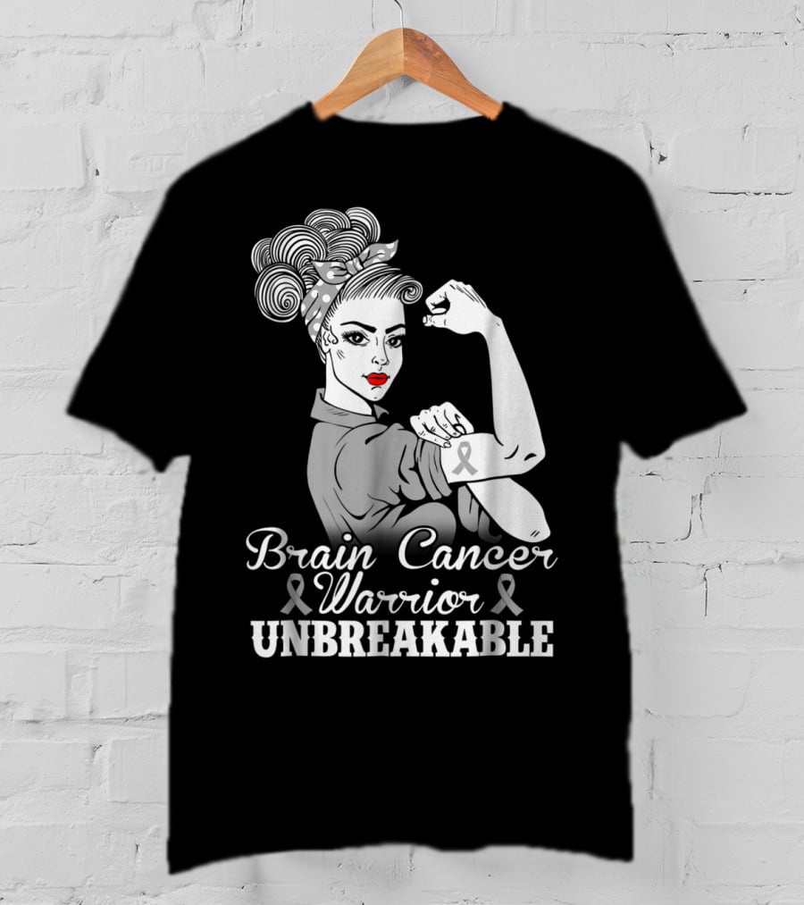 Brain Cancer Warrior Unbreakable Awareness T-Shirt