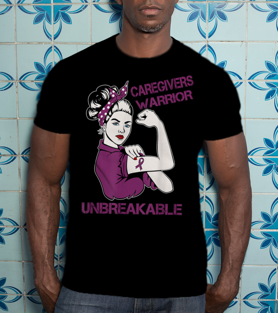 Caregivers Warrior Unbreakable Rosie The Riveter T-Shirt