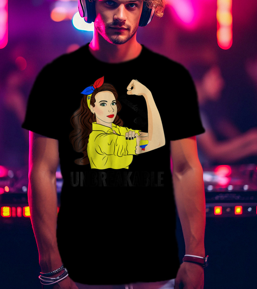Ecuadorian Girl Unbreakable Strength With Ecuador Flag Colors T-Shirt