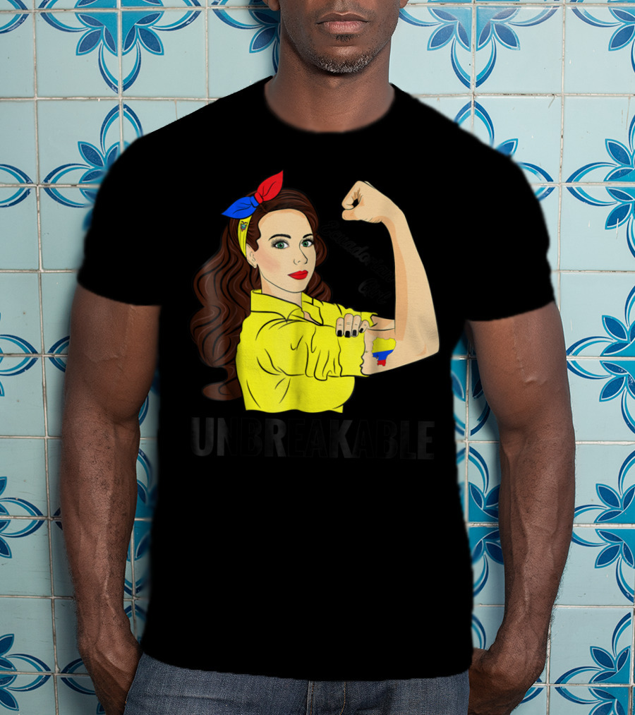 Ecuadorian Girl Unbreakable Strength With Ecuador Flag Colors T-Shirt