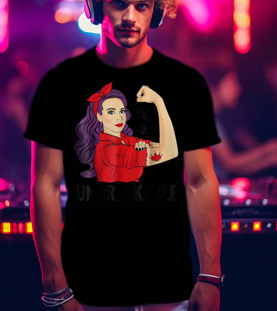 February Girl Unbreakable With Crown Tattoo Retro T-Shirt