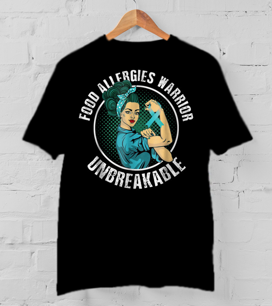 Food Allergies Warrior Unbreakable Strength Iconic Pose T-Shirt