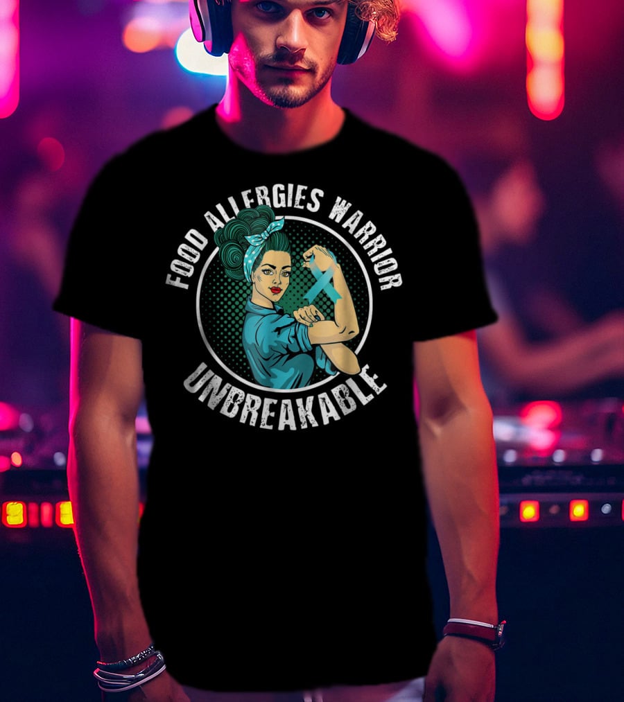 Food Allergies Warrior Unbreakable Strength Iconic Pose T-Shirt