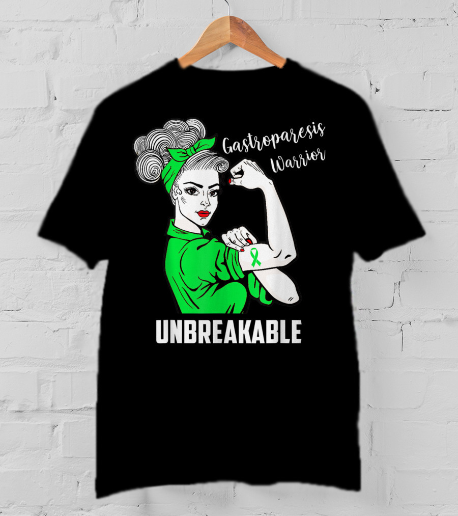 Gastroparesis Warrior Unbreakable Awareness Ribbon Strength T-Shirt