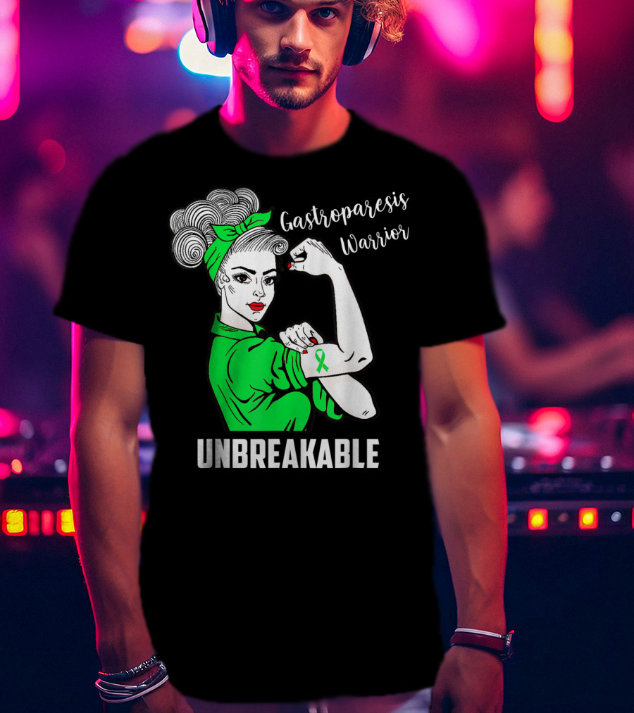 Gastroparesis Warrior Unbreakable Awareness Ribbon Strength T-Shirt