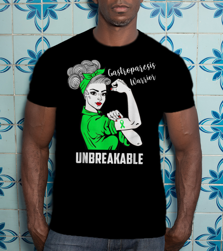 Gastroparesis Warrior Unbreakable Awareness Ribbon Strength T-Shirt