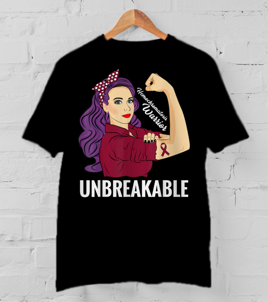Hemochromatosis Warrior Unbreakable Awareness Rosie The Riveter T-Shirt