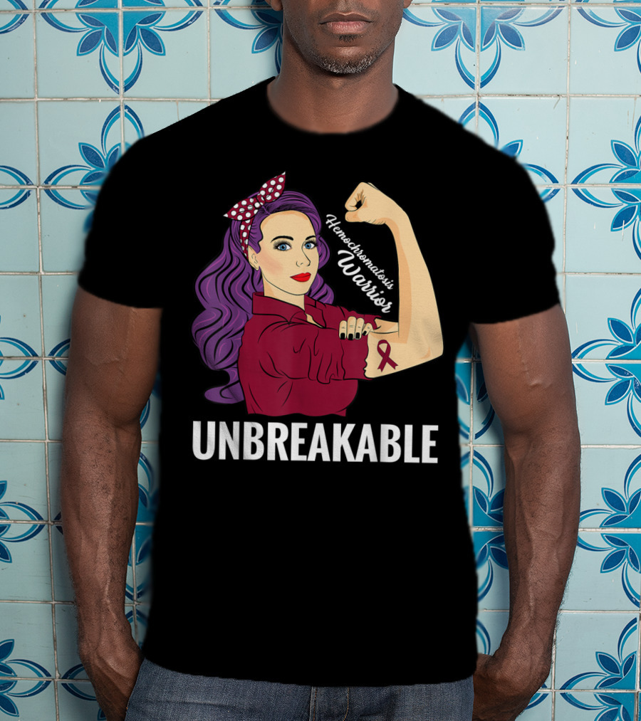 Hemochromatosis Warrior Unbreakable Awareness Rosie The Riveter T-Shirt