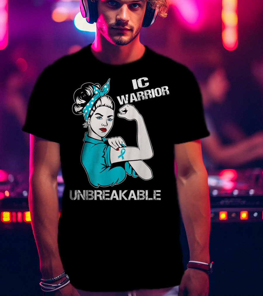 IC Warrior Unbreakable Interstitial Cystitis Awareness Rosie Riveter T-Shirt