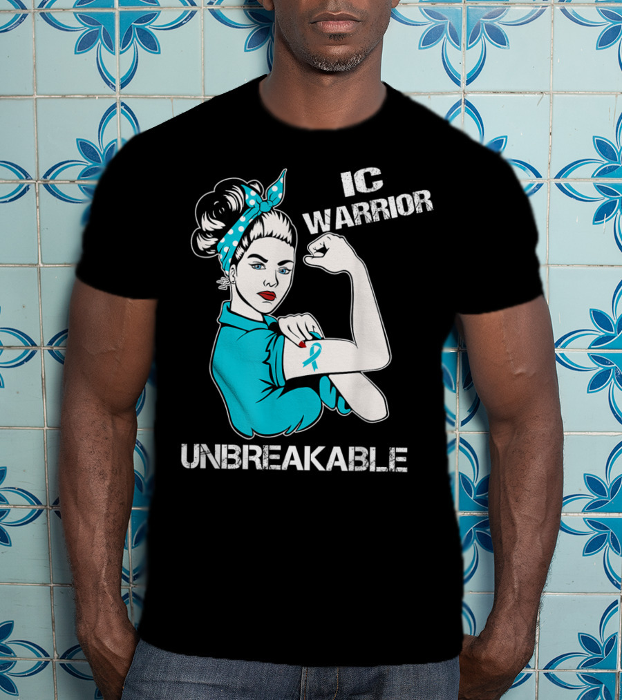 IC Warrior Unbreakable Interstitial Cystitis Awareness Rosie Riveter T-Shirt