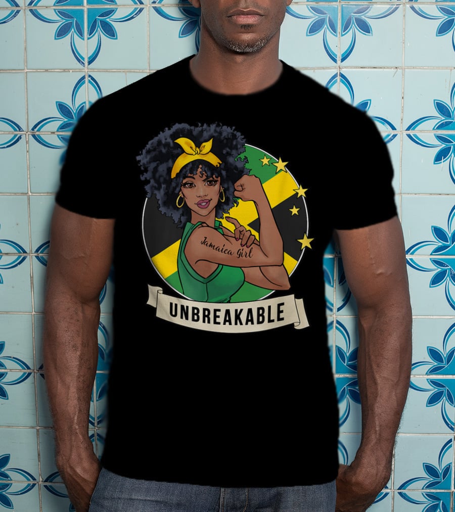 Unbreakable Jamaican Girl Jamaica Flag Colors T-Shirt