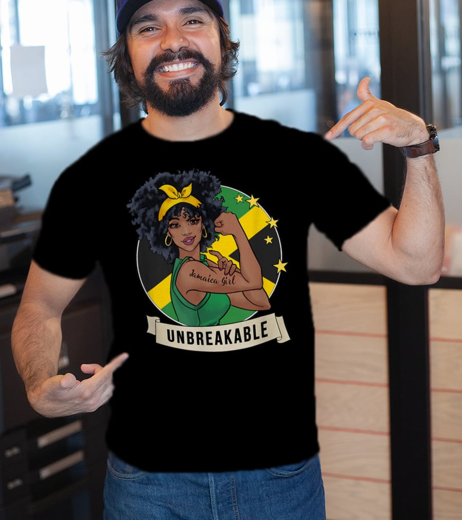 Unbreakable Jamaican Girl Jamaica Flag Colors T-Shirt