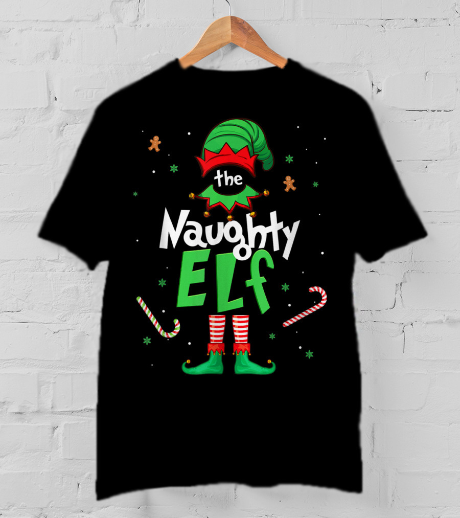 The Naughty Elf Christmas Family Festive T-Shirt