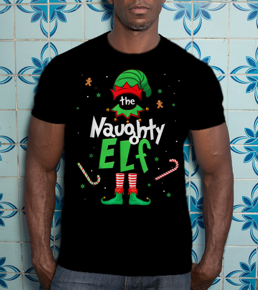 The Naughty Elf Christmas Family Festive T-Shirt