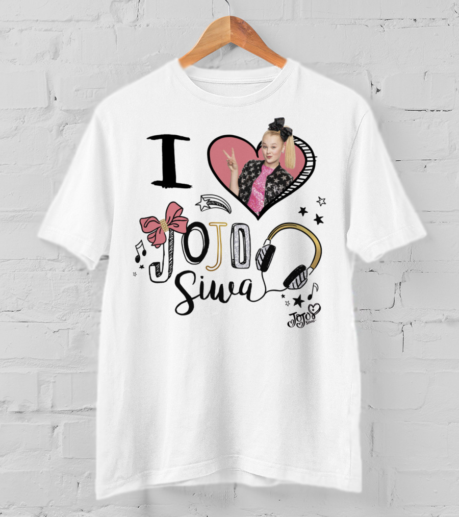 I Love Jojo Siwa Heart Bow Headphones Music Jojo Siwa T-Shirt