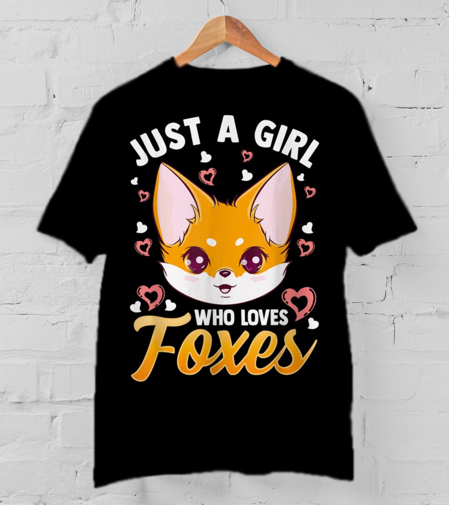 Just A Girl Who Loves Foxes Cute Fox Heart T-Shirt
