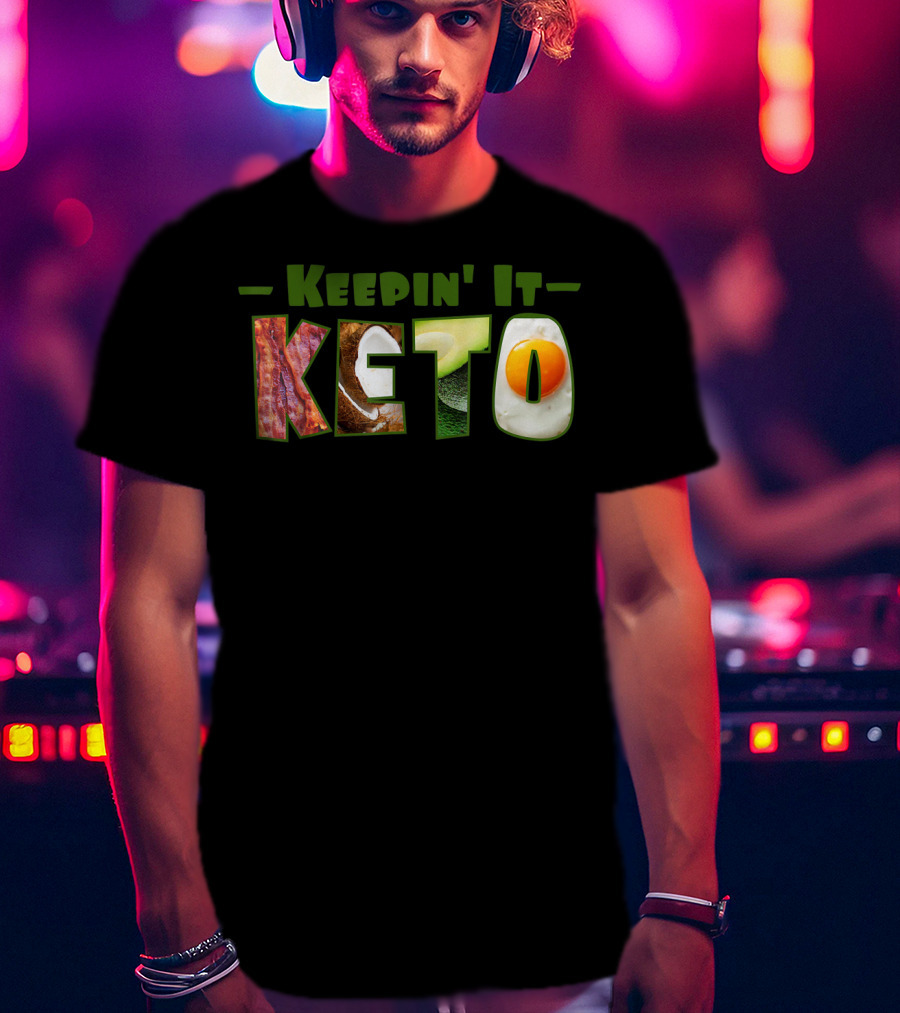 Keepin It Keto Diet Bacon Avocado Egg Breakfast T-Shirt