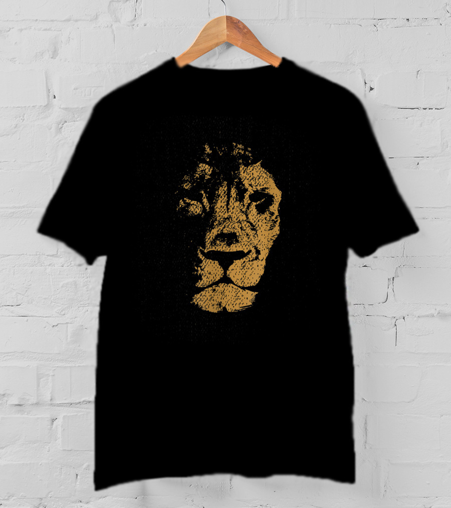 Lion Head Hand Drawn Textured T-Shirt