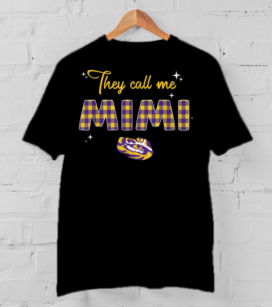Lsu Tigers They Call Me Mimi Checkered Pattern Tiger Eye T-Shirt
