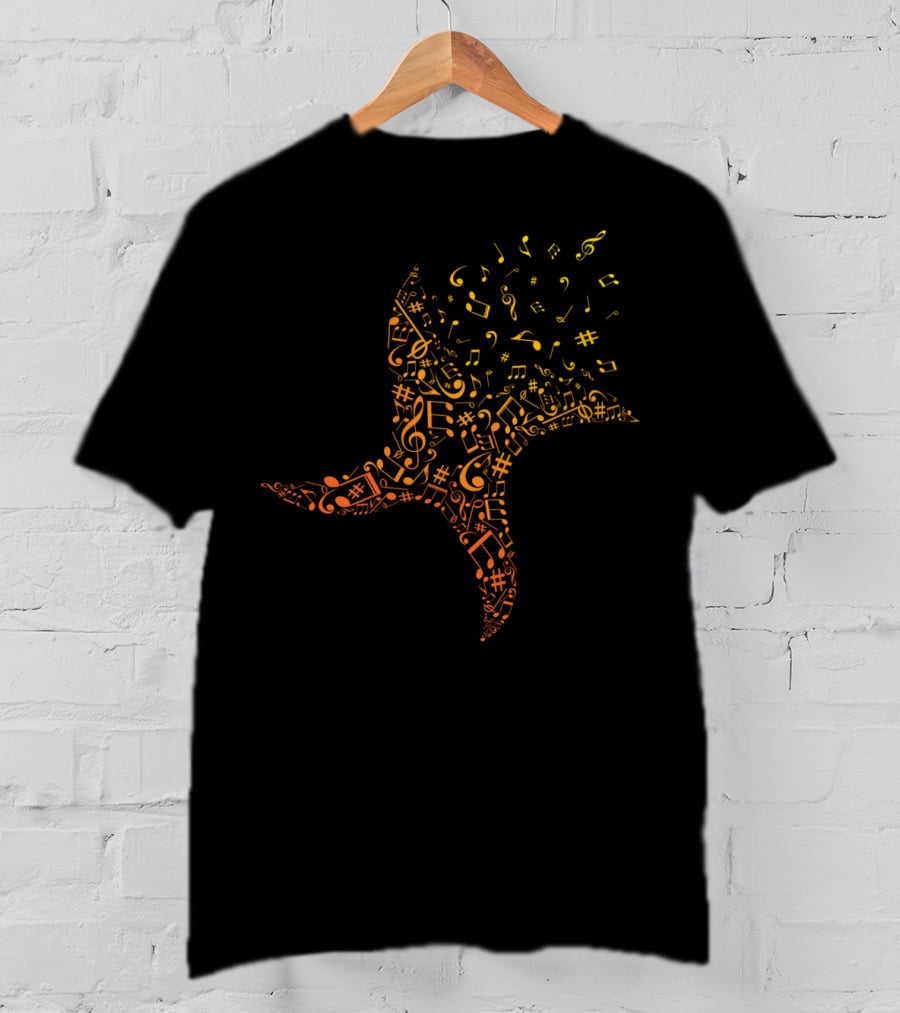Music Ninja Shuriken Musical Notes Shurikens T-Shirt