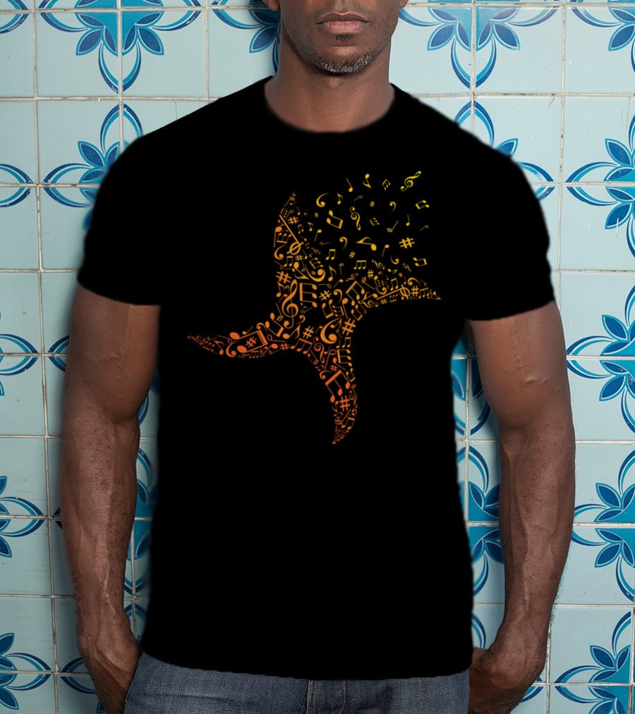 Music Ninja Shuriken Musical Notes Shurikens T-Shirt