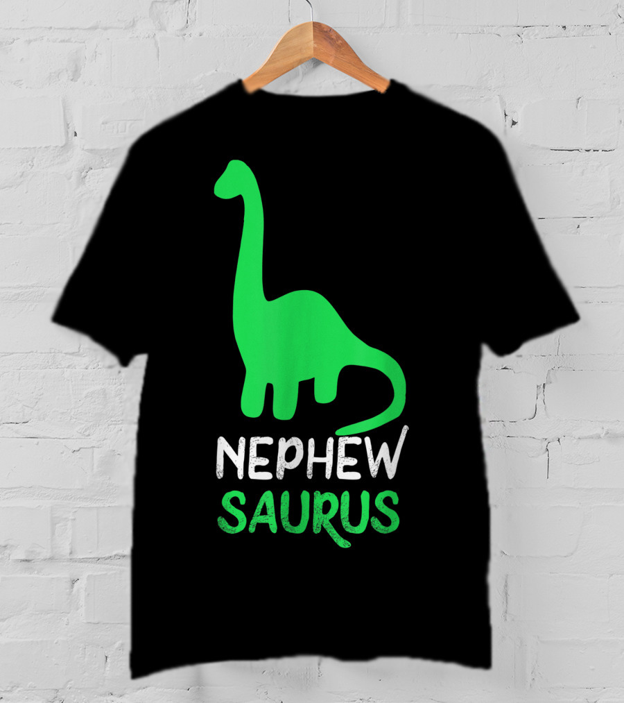 Nephewsaurus Funny Dinosaur Nephew Saurus Iconic Green Dinosaur T-Shirt