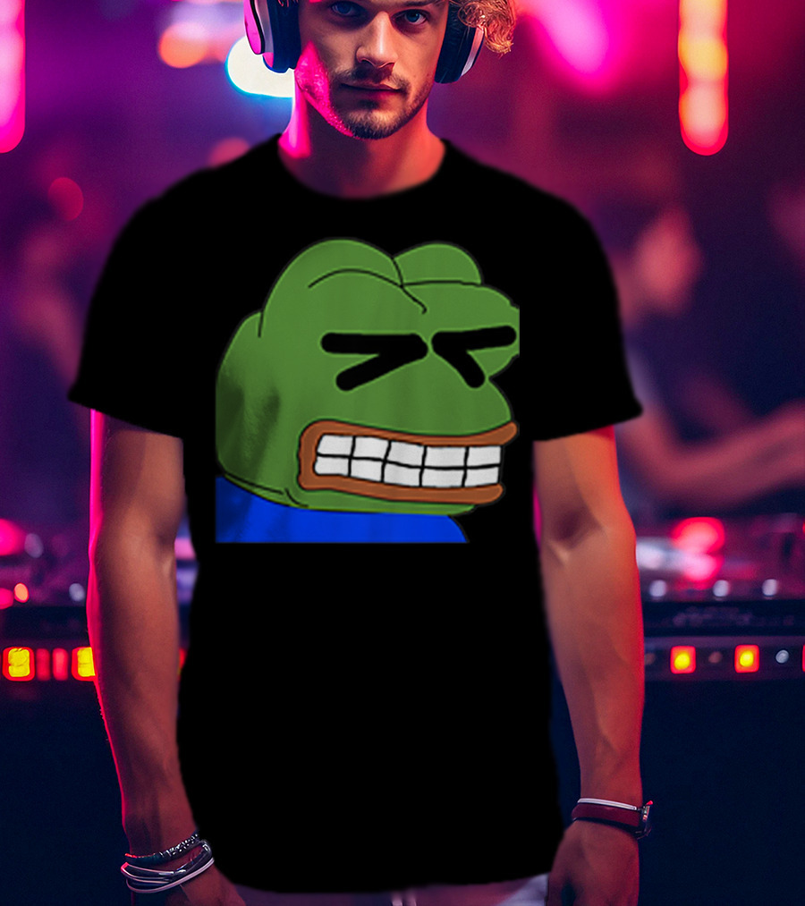 Pepepains Meme Frog Expression Emote T-Shirt