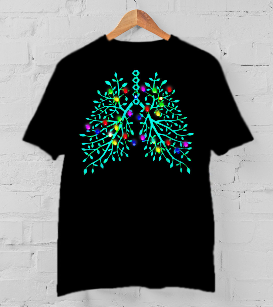 Respiratory Therapy Christmas Lung Lights T-Shirt