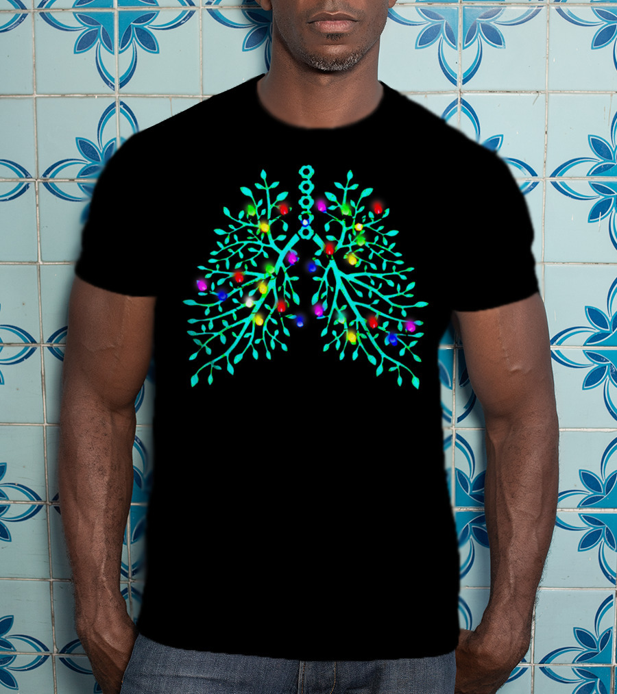 Respiratory Therapy Christmas Lung Lights T-Shirt