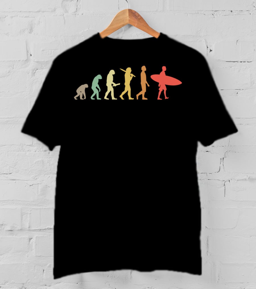 Retro Surfing Evolution For Surfers Iconic Evolution Sequence T-Shirt