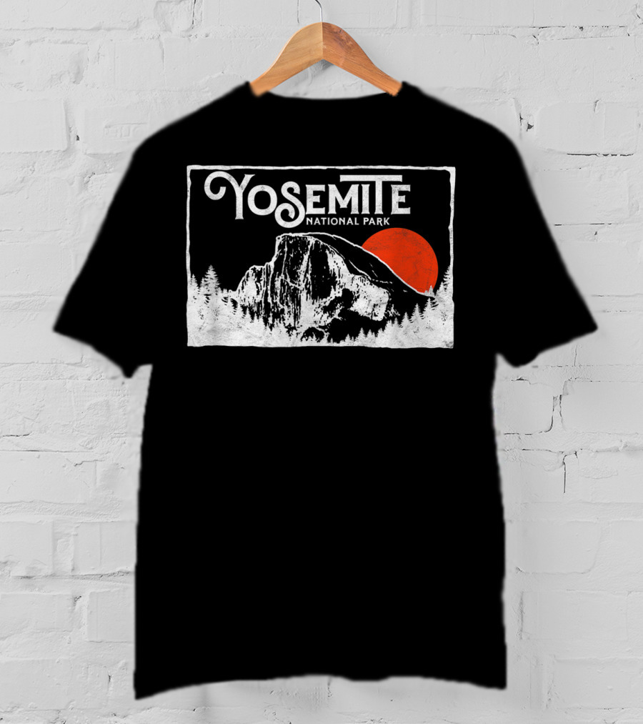 Yosemite National Park Half Dome Retro Sun T-Shirt