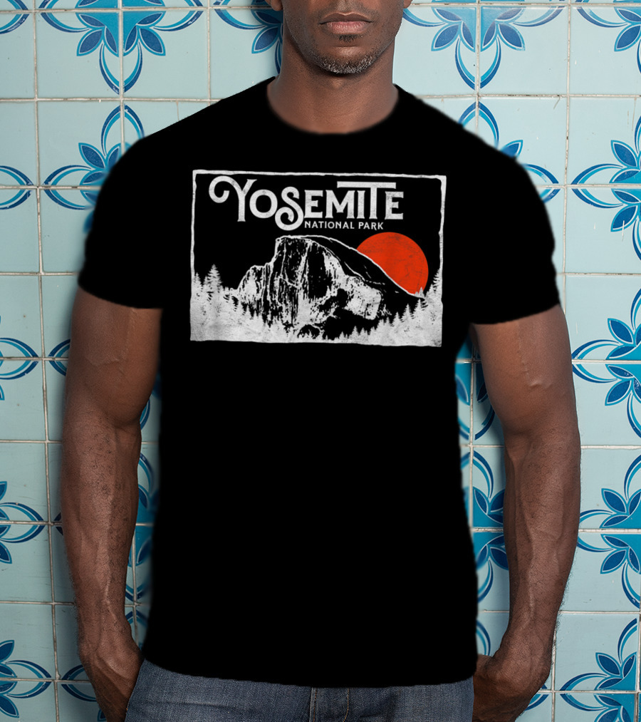 Yosemite National Park Half Dome Retro Sun T-Shirt