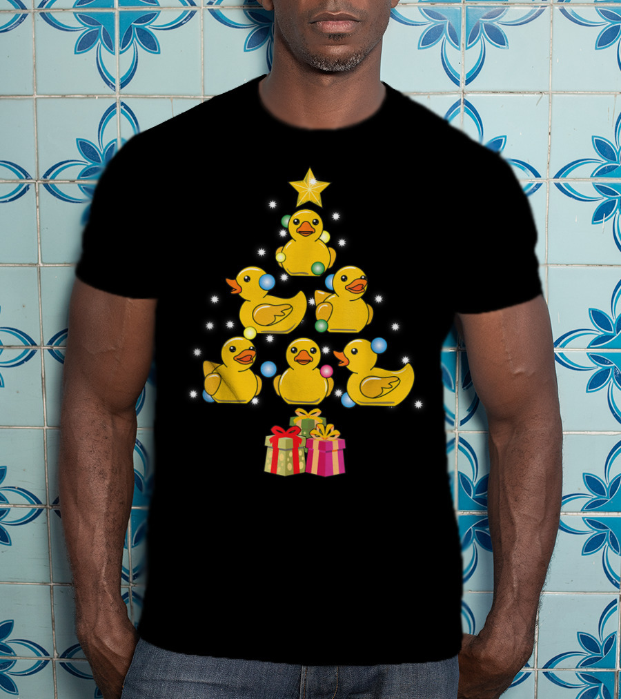 Rubber Duck Christmas Tree With Star And Presents T-Shirt