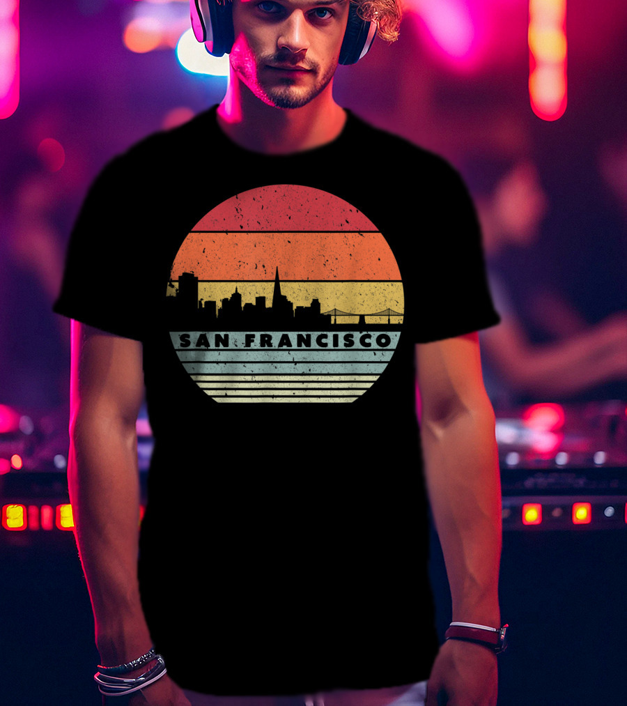 San Francisco Vintage Skyline Souvenir USA T-Shirt