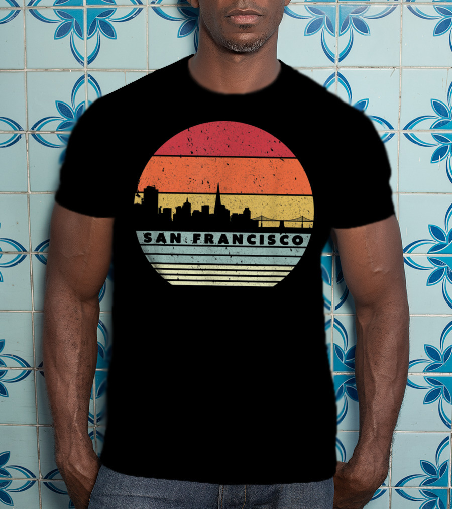 San Francisco Vintage Skyline Souvenir USA T-Shirt