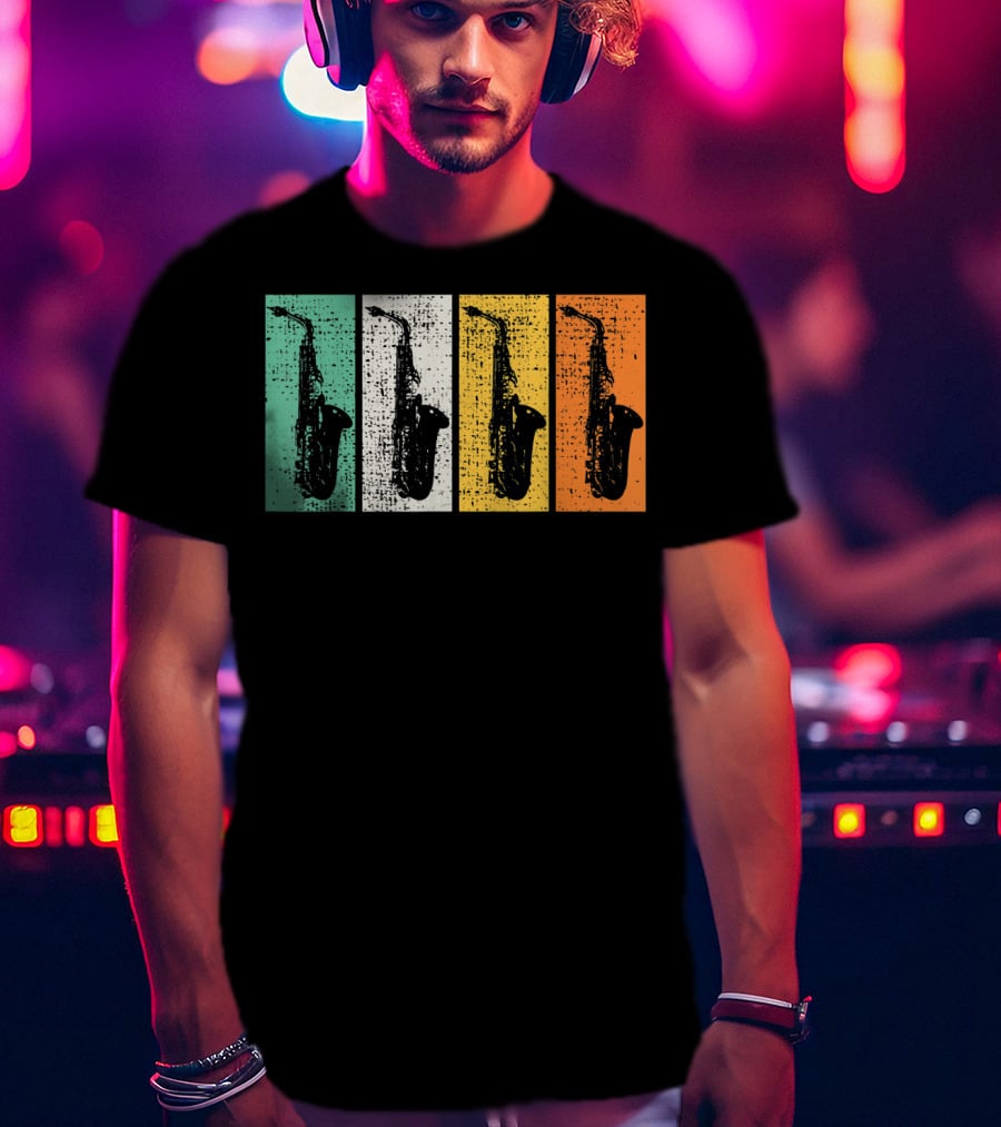 Retro Saxophone Pop Art Marching Band Sax T-Shirt