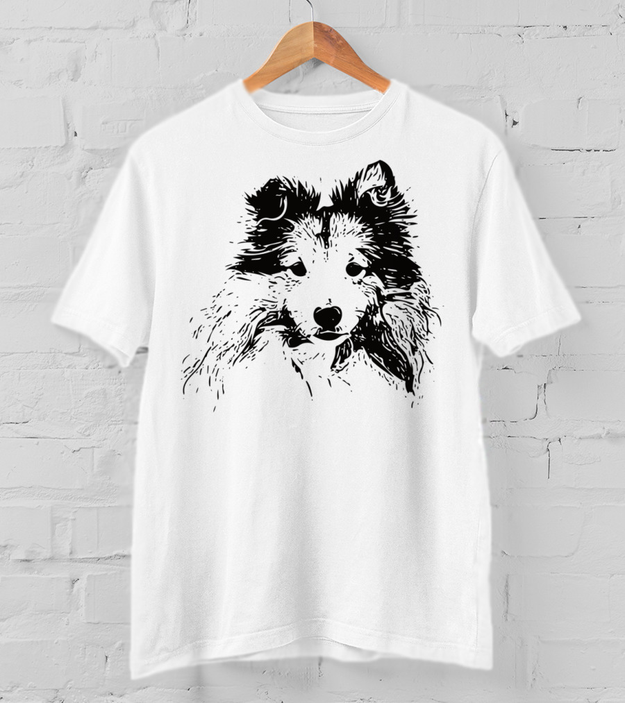 Shetland Sheepdog Outline Sketch T-Shirt