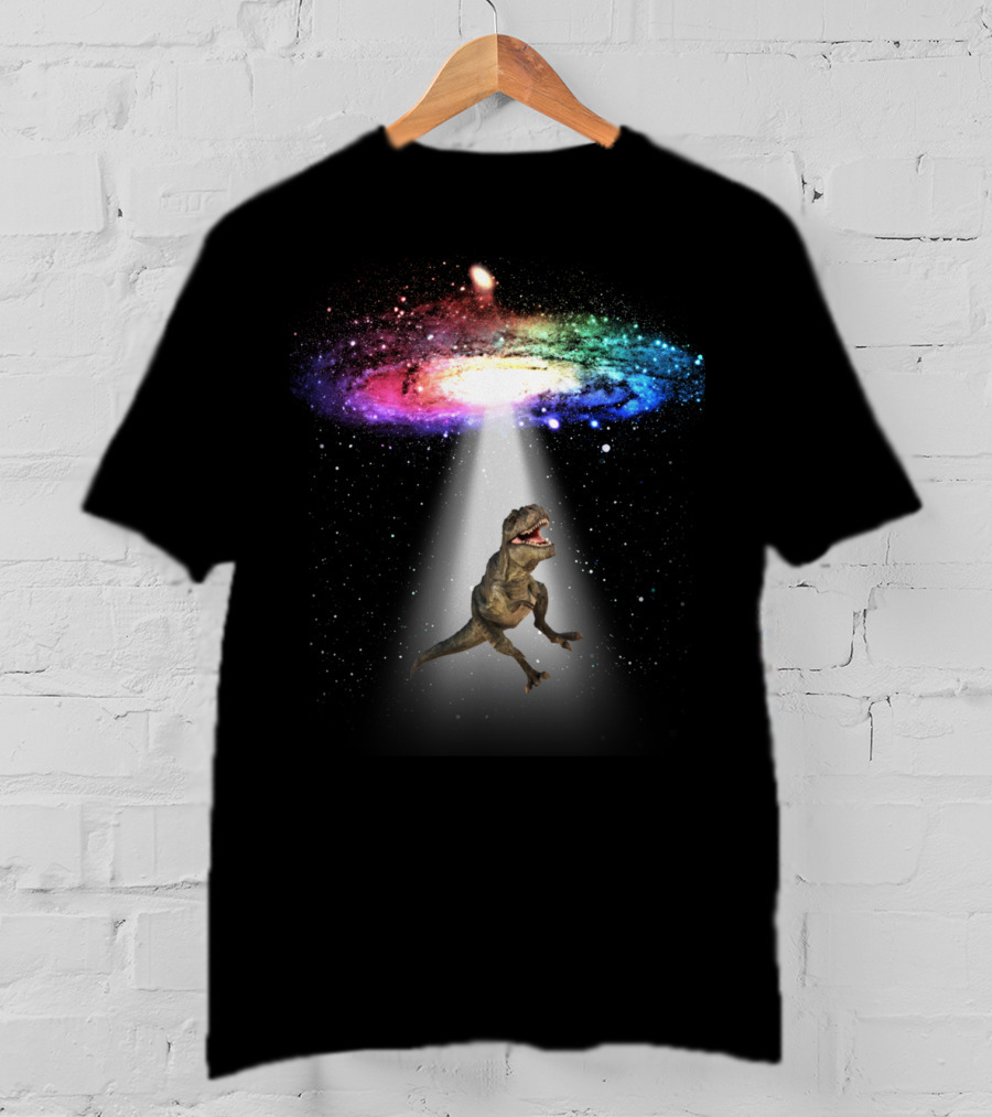 Space Dinosaur Trex In Galaxy Beam T-Shirt