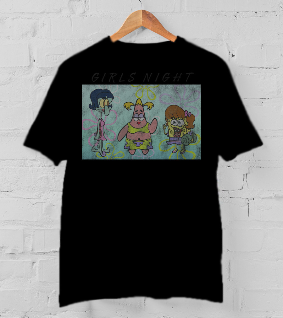 Girls Night Spongebob Squarepants Patrick Squidward T-Shirt