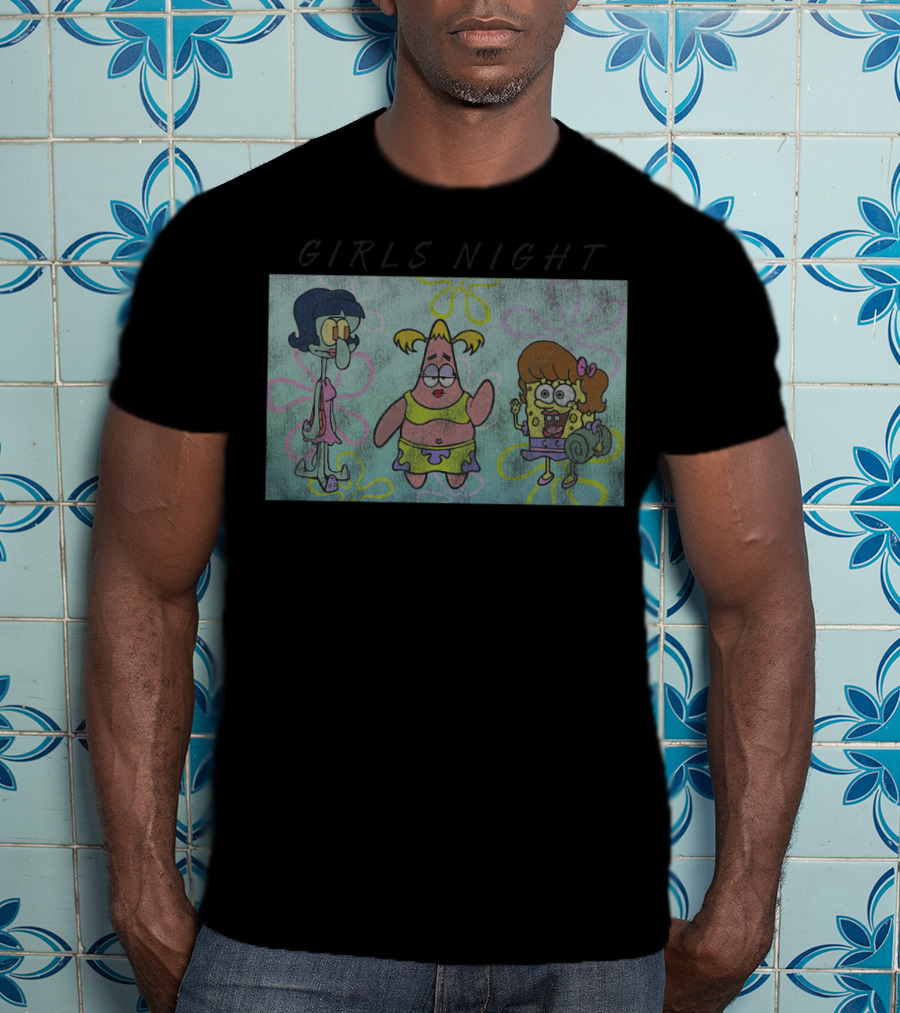 Girls Night Spongebob Squarepants Patrick Squidward T-Shirt