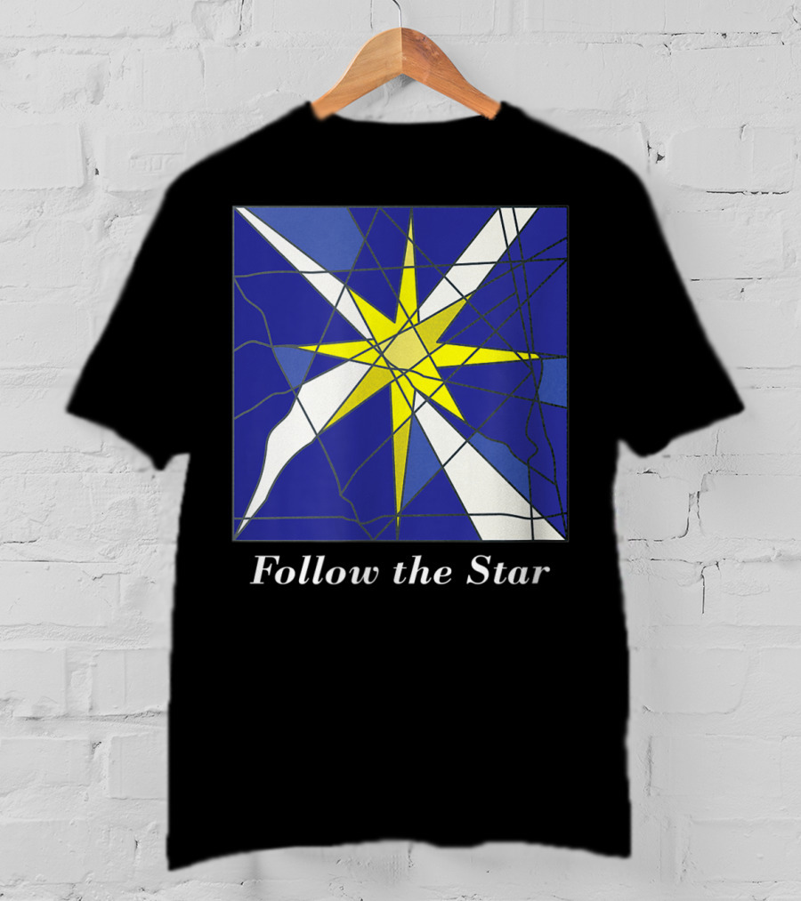 Follow The Star Stained Glass Style Star Of Bethlehem T-Shirt