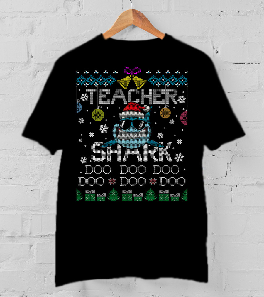 Teacher Shark Doo Doo Christmas Ugly T-Shirt