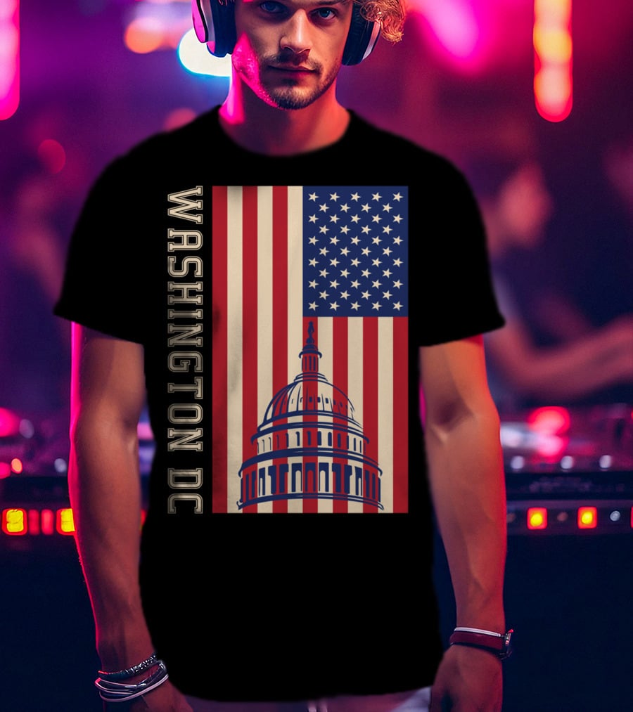 Washington DC American Flag Capitol Building T-Shirt