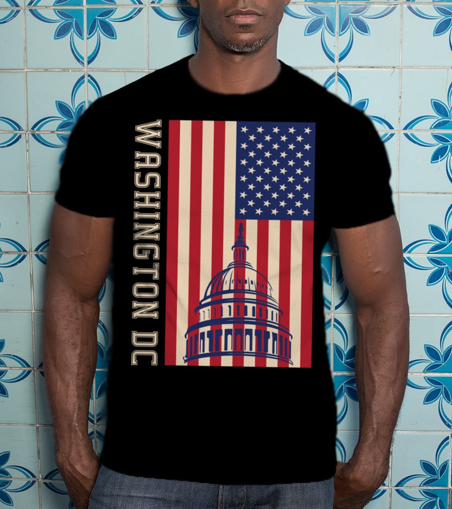 Washington DC American Flag Capitol Building T-Shirt