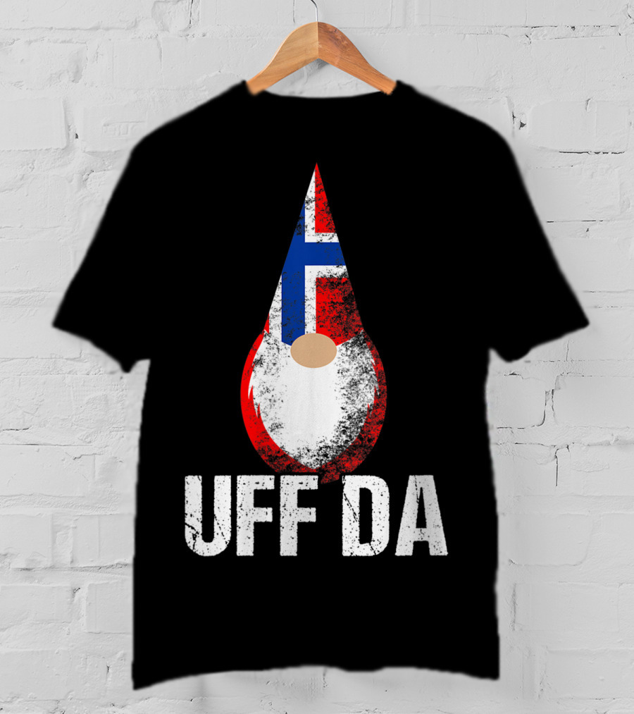 Uff Da Norwegian Flag Gnome Norway Tomte T-Shirt