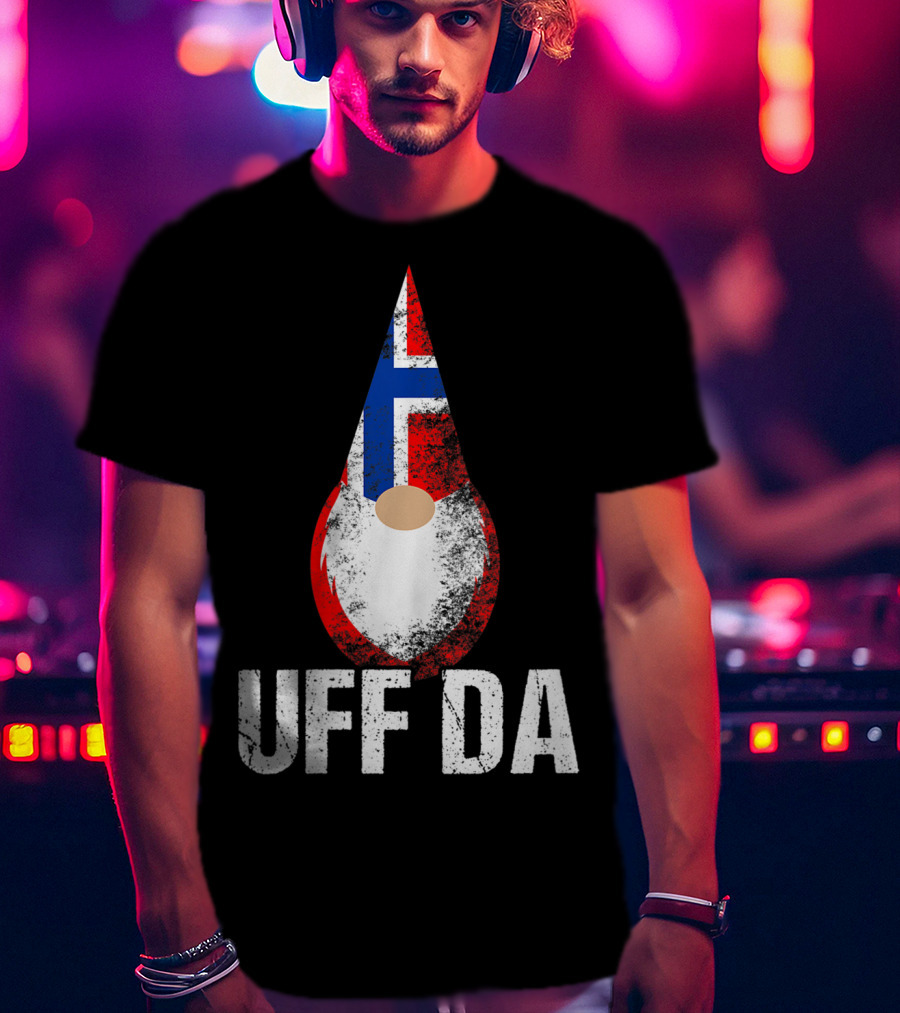 Uff Da Norwegian Flag Gnome Norway Tomte T-Shirt