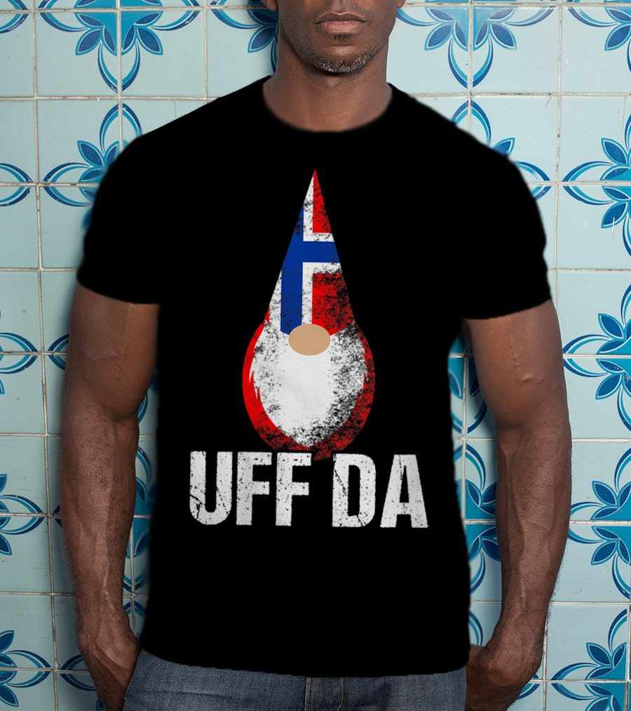 Uff Da Norwegian Flag Gnome Norway Tomte T-Shirt